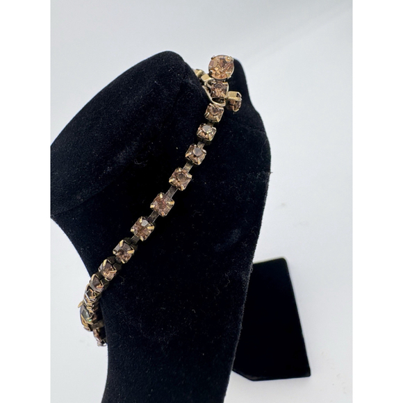 Vintage 1950s 1960s REGENCY Rhinestone Amber & Topaz Crystals leaf Accents - Picture 15 of 16